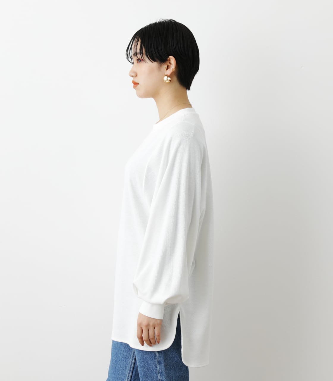 袖ボリュームL／S トップス(FREE O/WHT): Tシャツ・カットソー(長袖 
