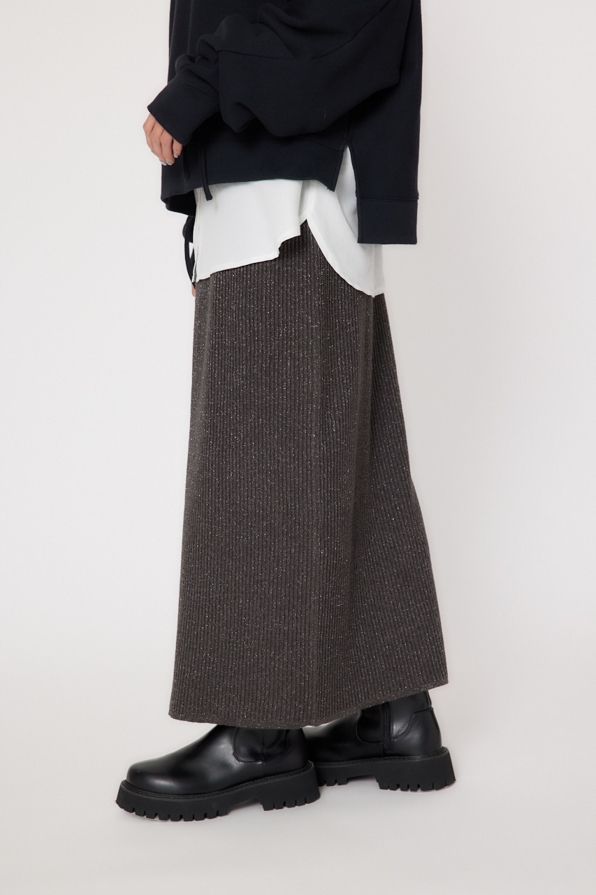 RODEO CROWNS WIDE BOWL | メタリック リブニット スカート