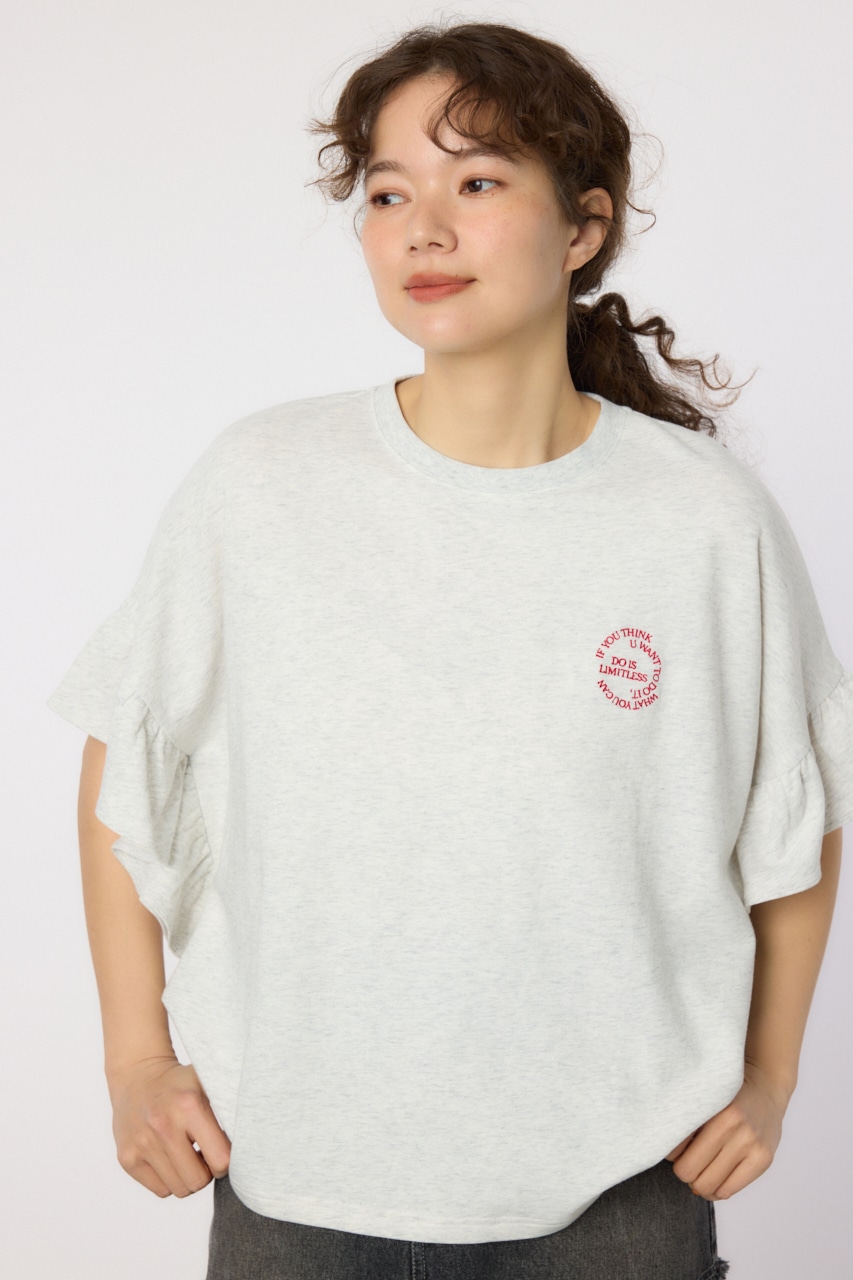 フリルスリーブトップス L/T.GRY FREE