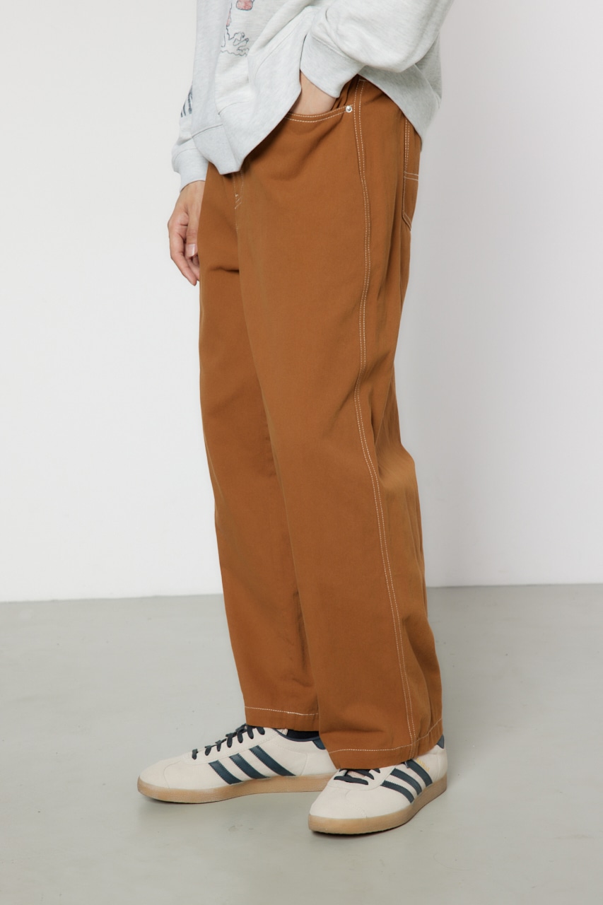 color stitching pants BRN M