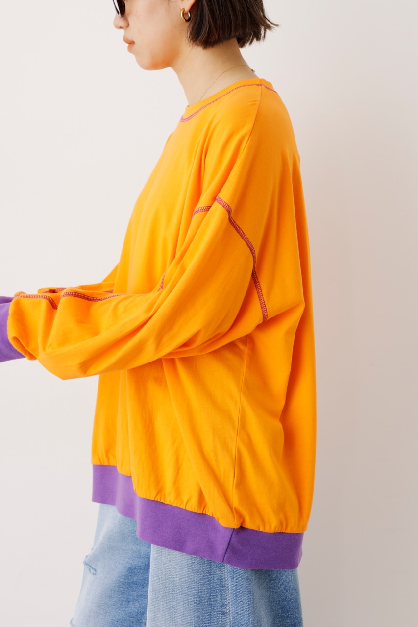 【一部店舗・WEB限定】Color ステッチL/S Tシャツ ORG FREE