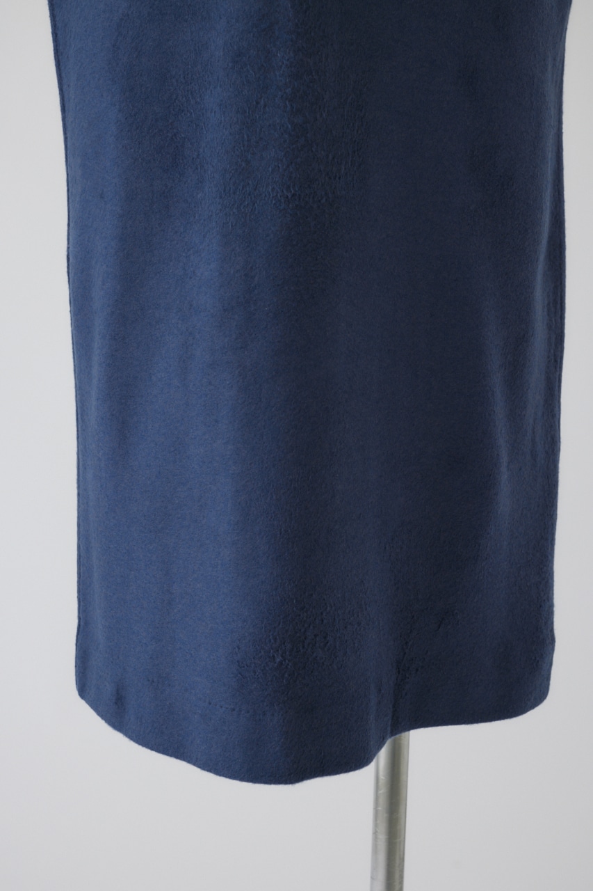 Soft felt long vest BLU 36