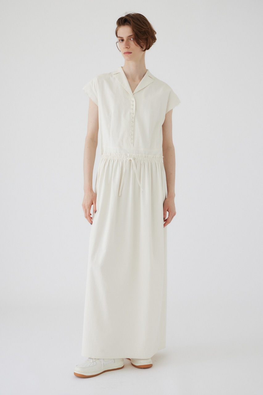 Waist narrow long dress O/WHT 36