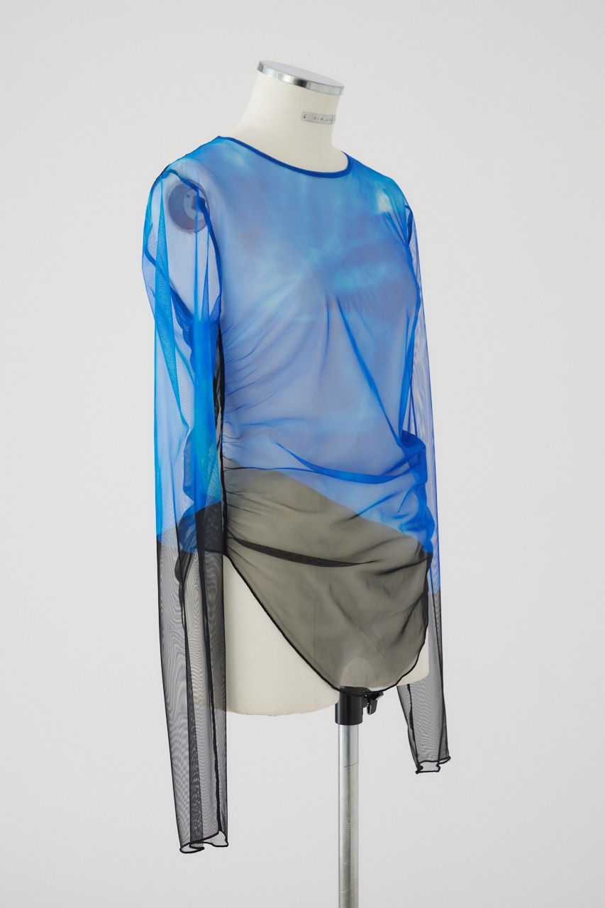 Photograph printed tops BLK FREE