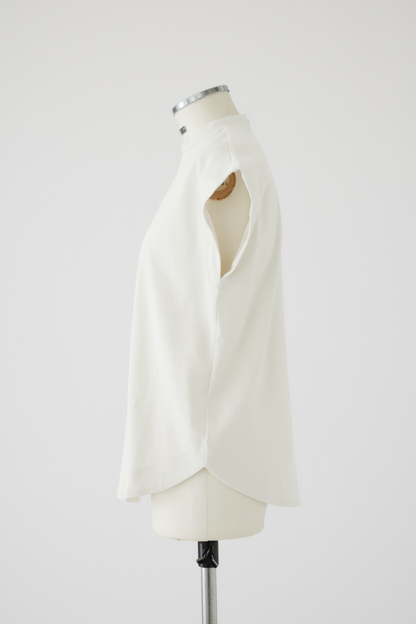 Mannish nosleeve cut tops WHT FREE