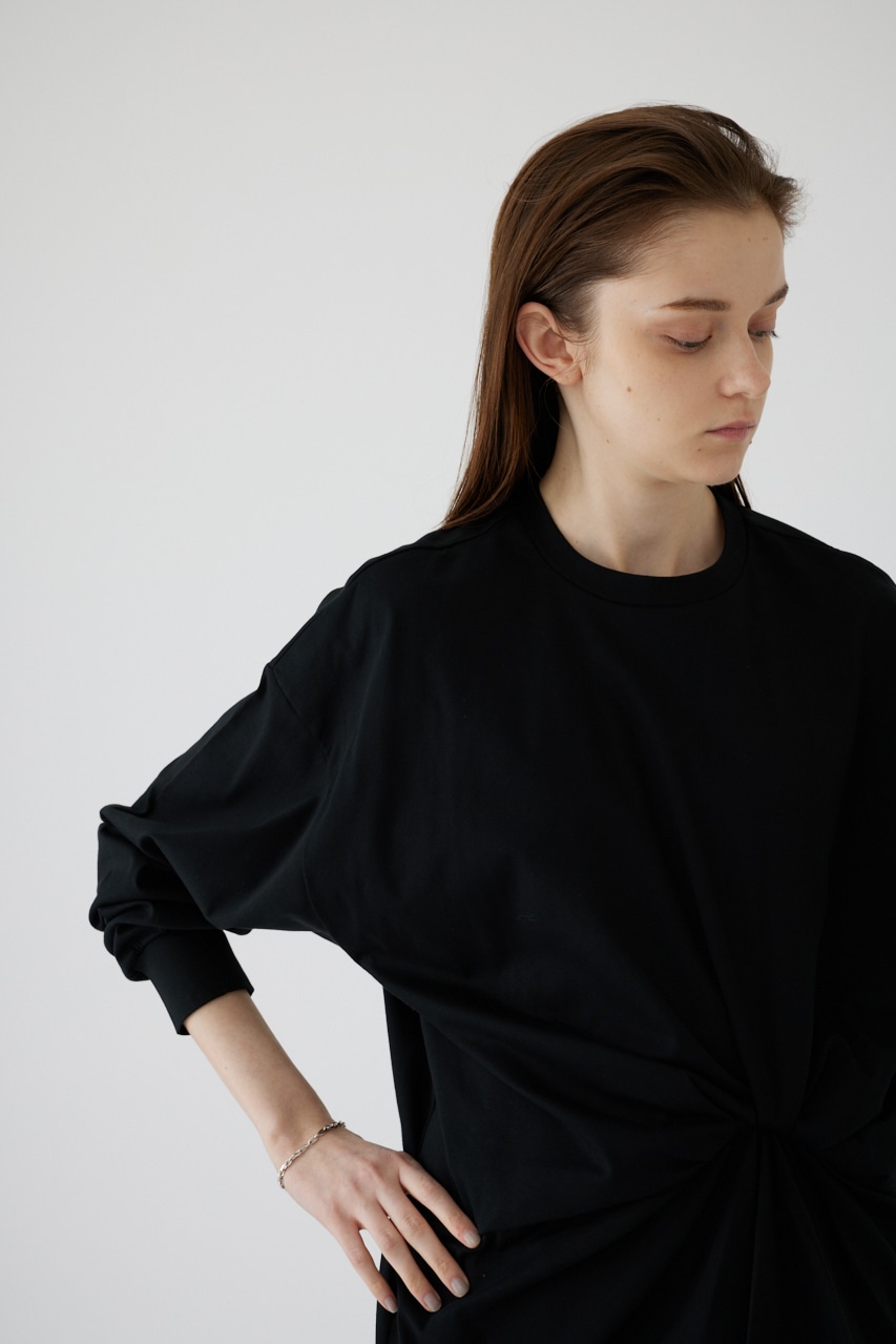 【LIMITED SALE】Front twist cut tops BLK FREE