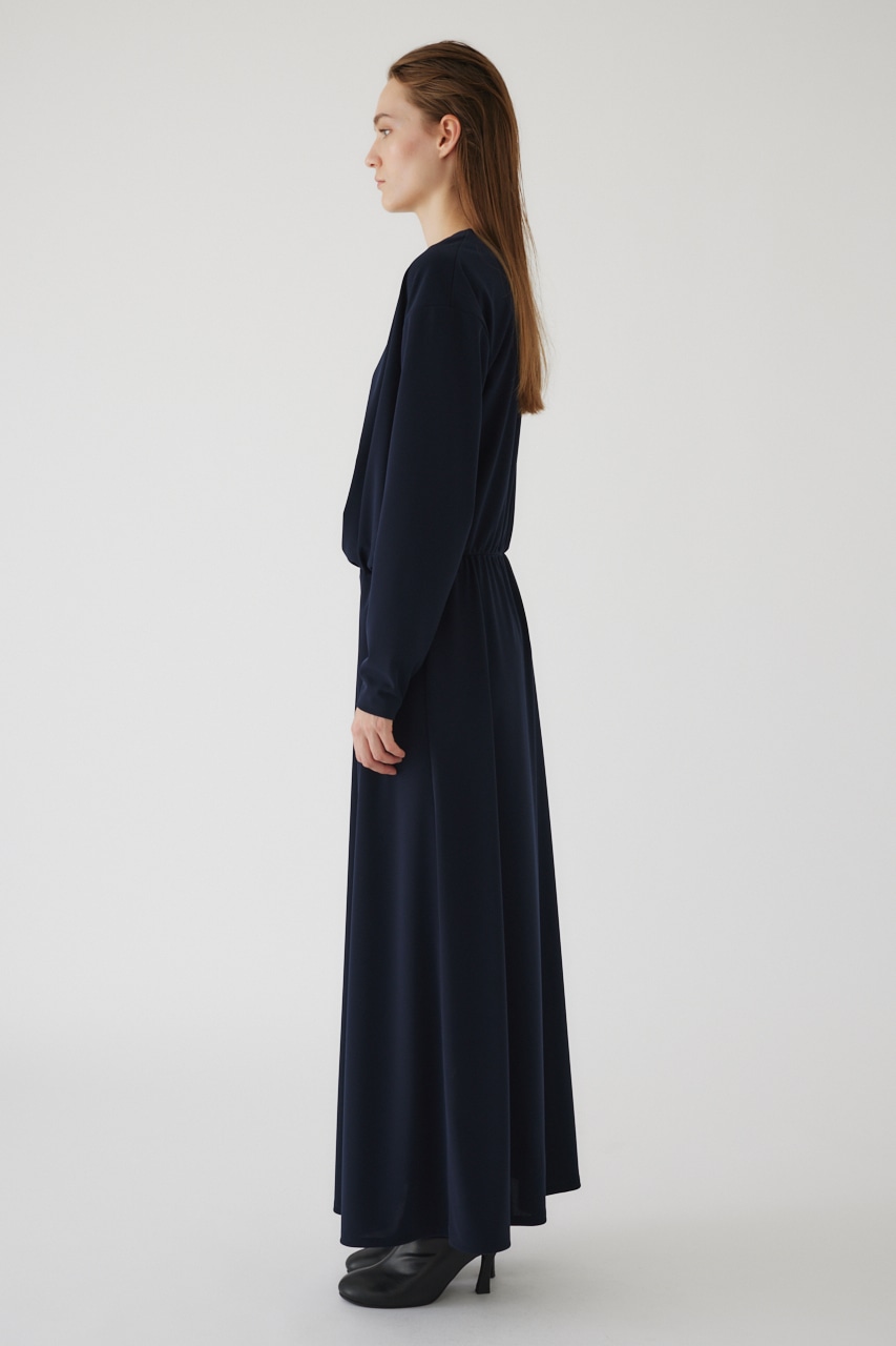 【LIMITED SALE】Asymmetry drape dress NVY 38