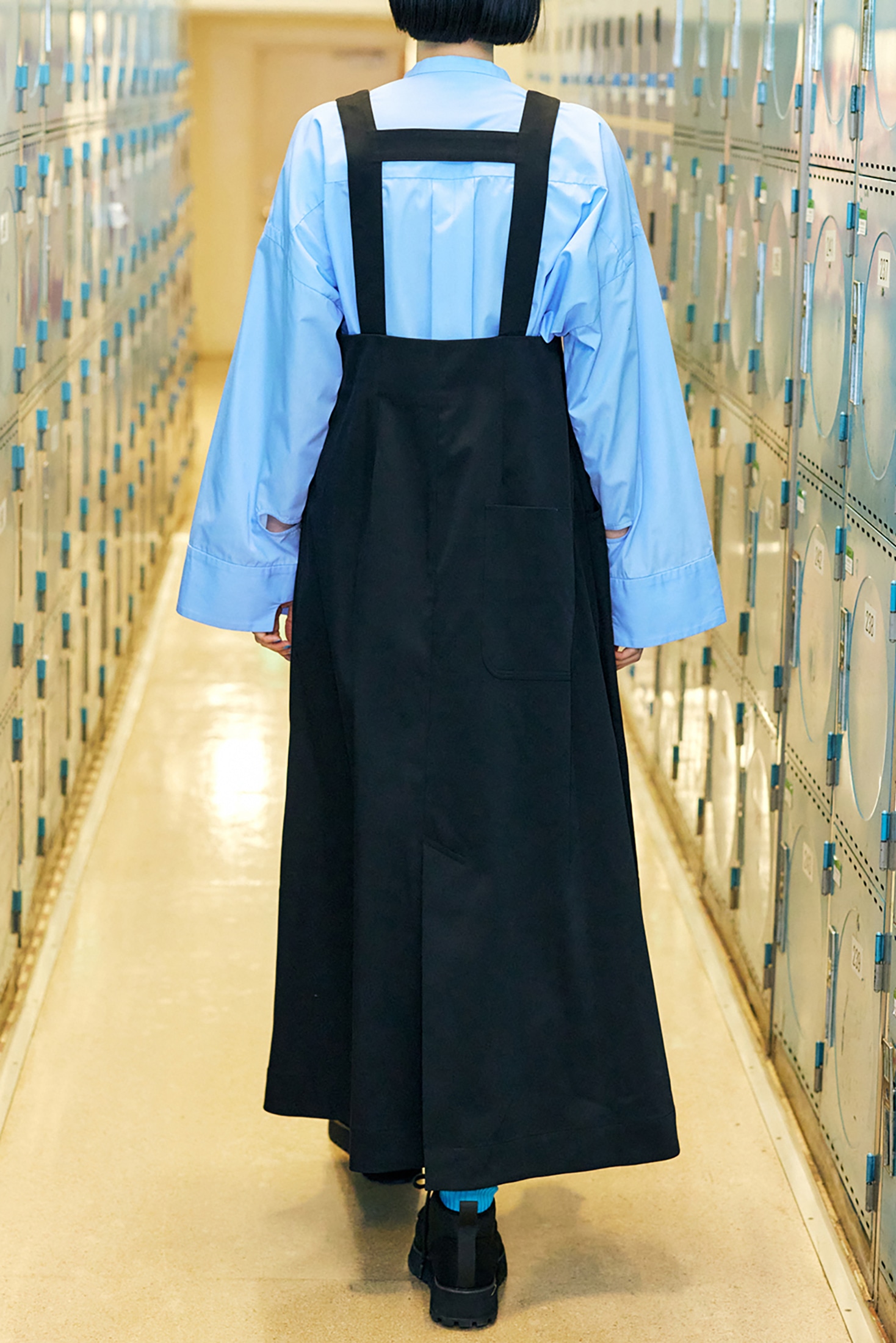 big-pockets strap skirt BLK M