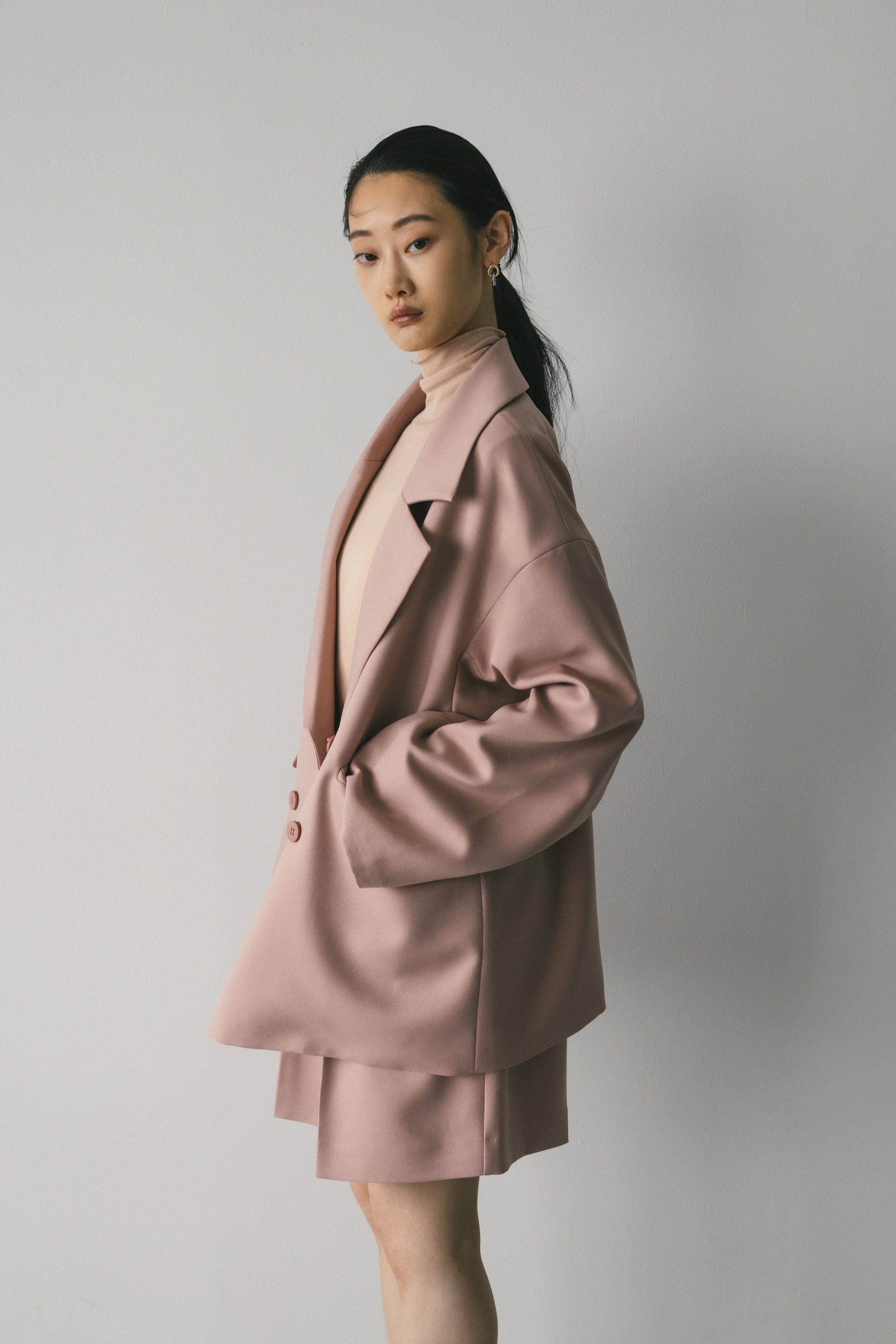 センタープレスハーフパンツ PNK S