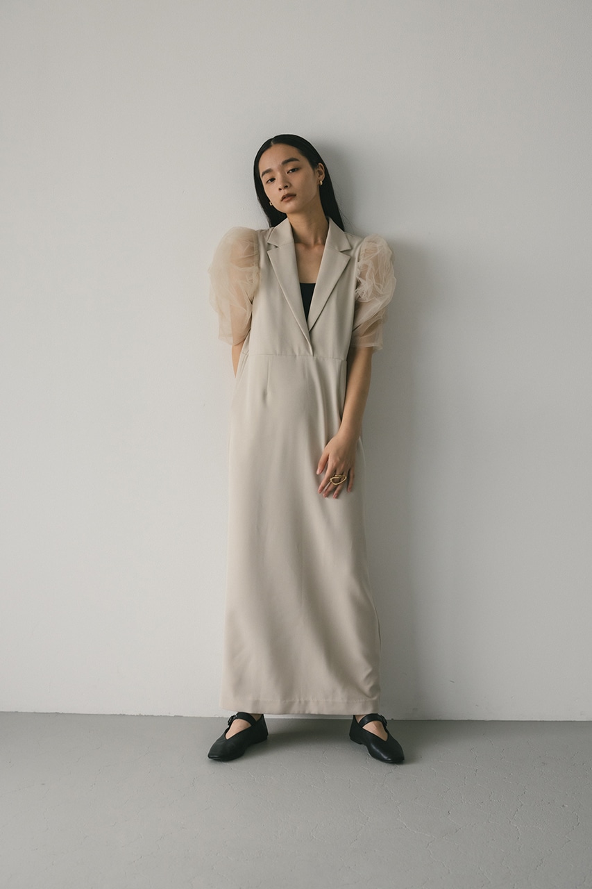 コンビネーションテーラーワンピース L/BEG M