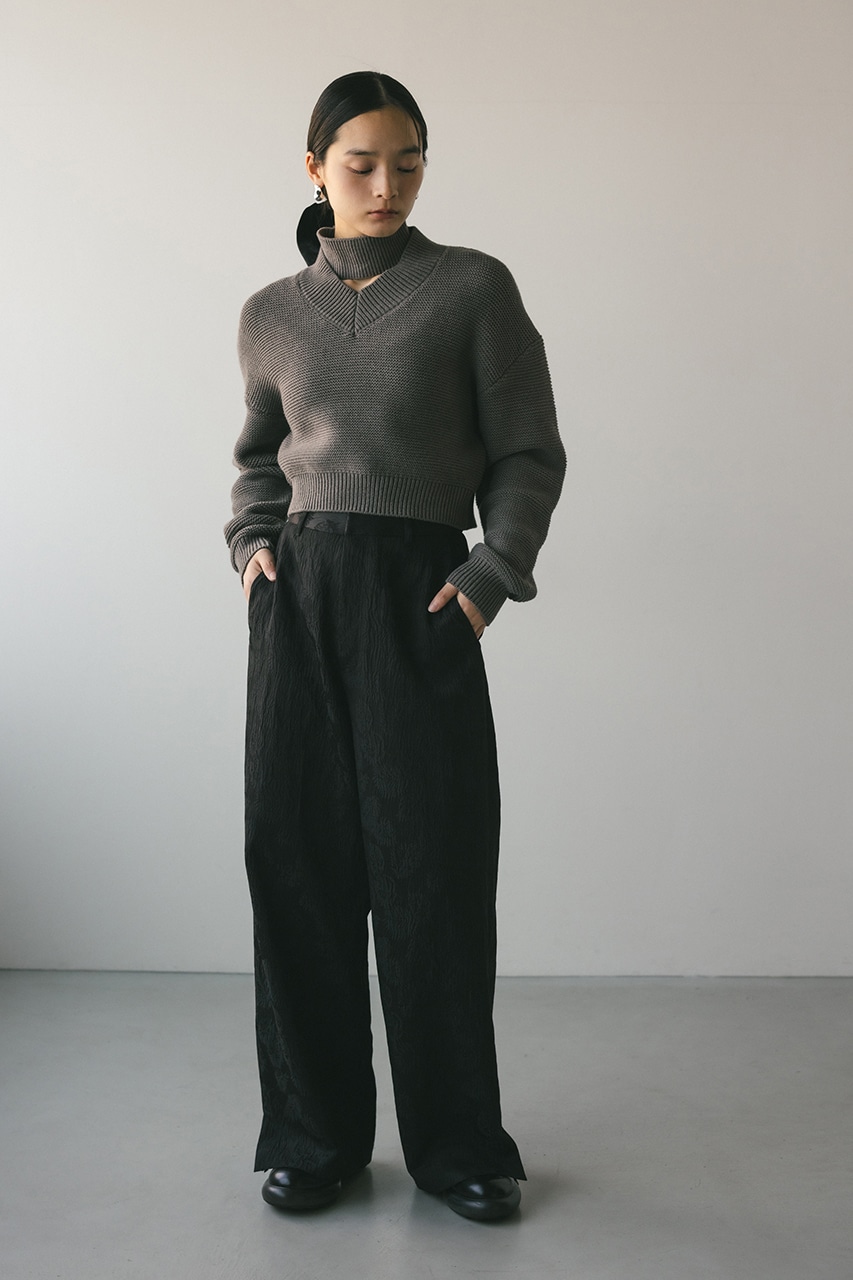 チョーカーネックVニット GRY FREE