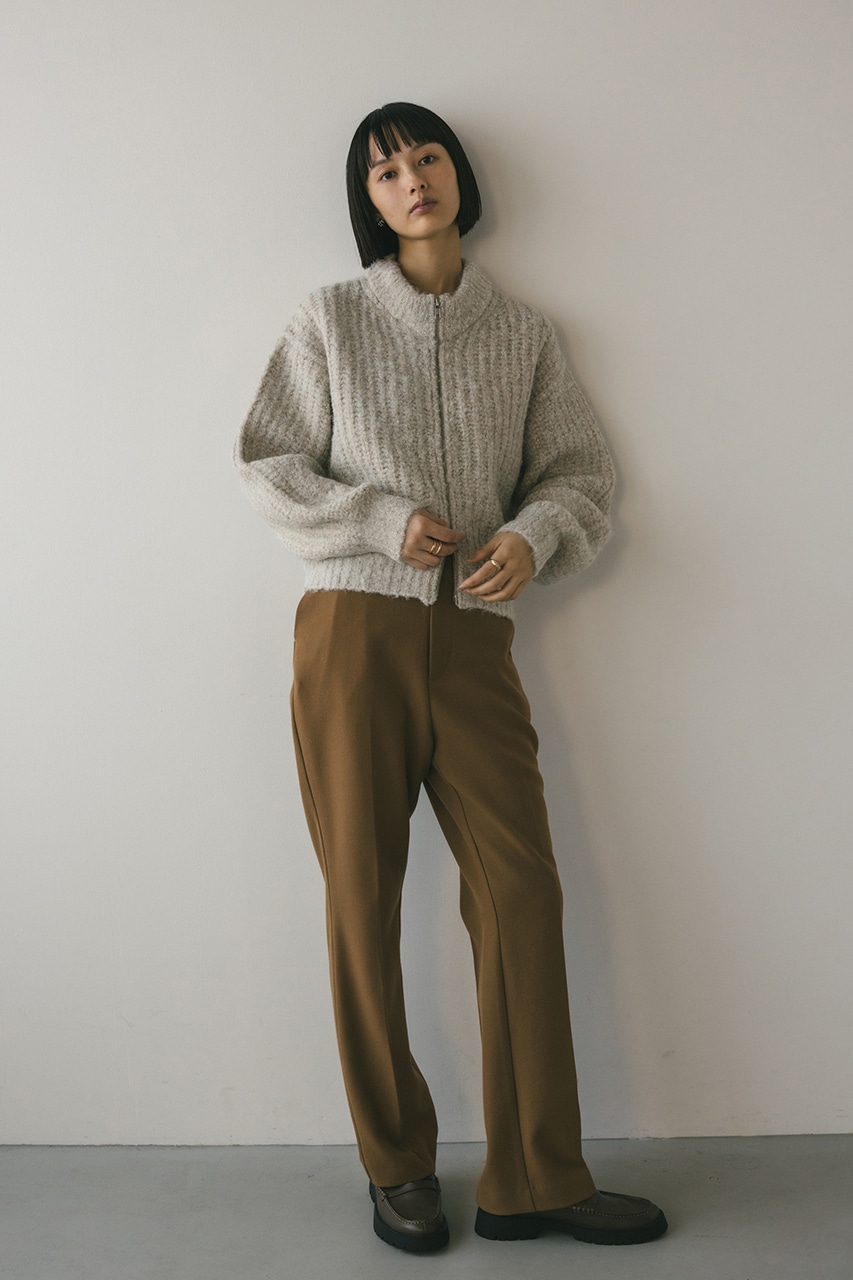 ダブルジップラメニットカーデ IVOY FREE