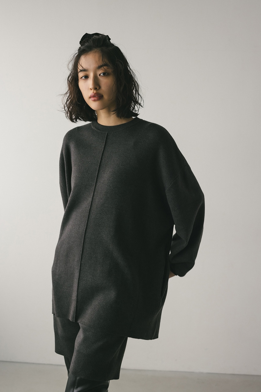 ボクシーオーバーサイズニット GRY FREE