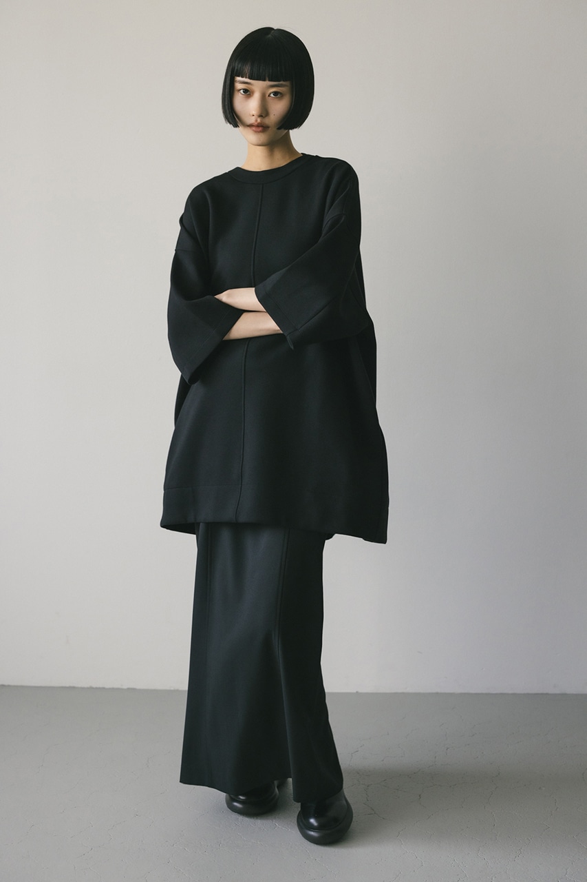 ダンボールスウェットボクシーミニワンピース BLK FREE