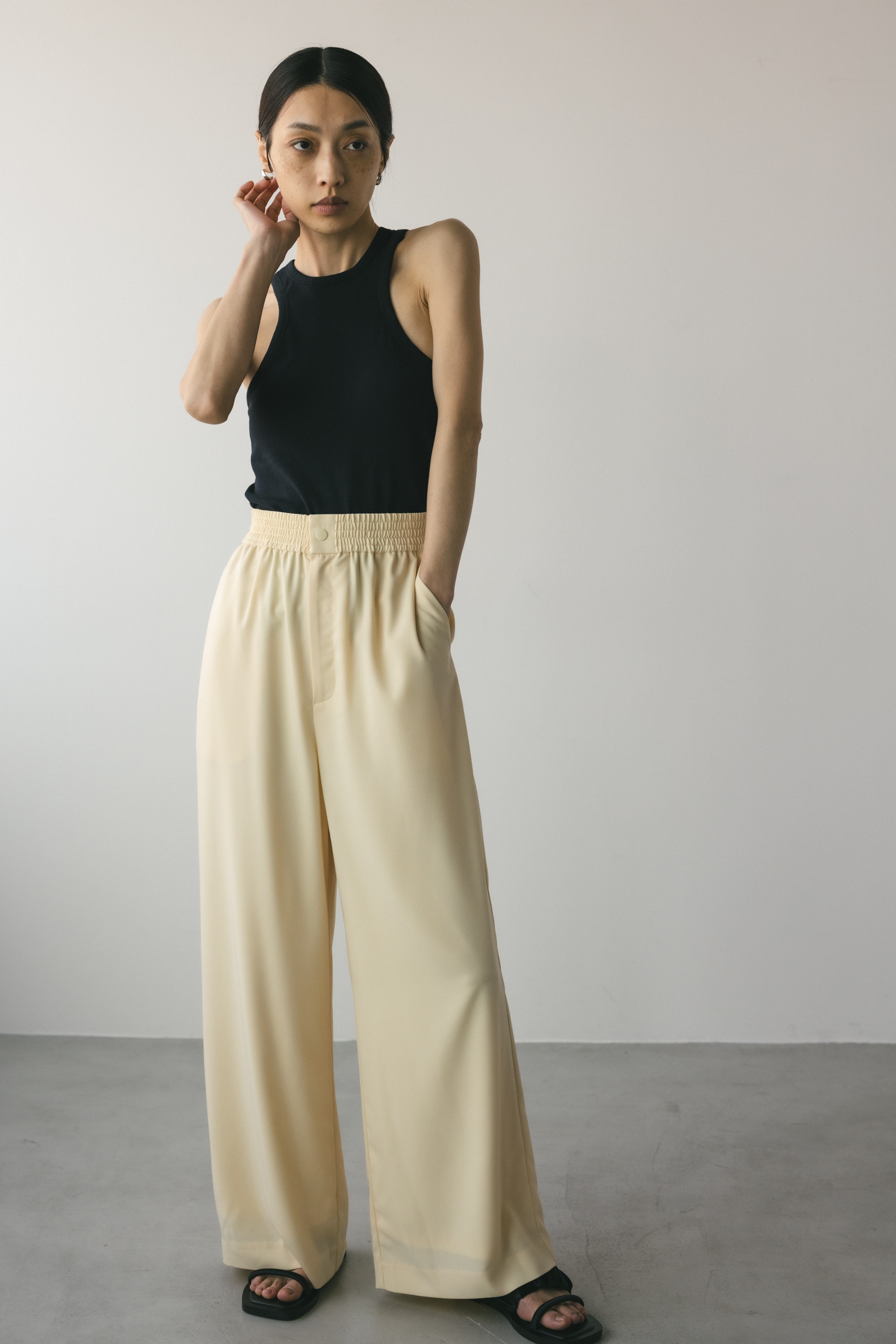 ワイドイージーパンツ L/YEL M