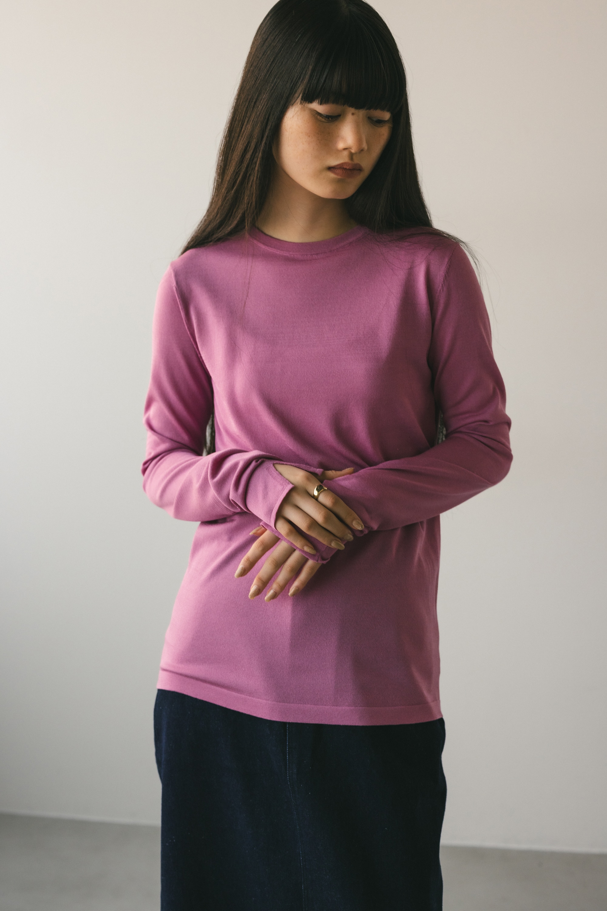 スリットスリーブニット PNK FREE