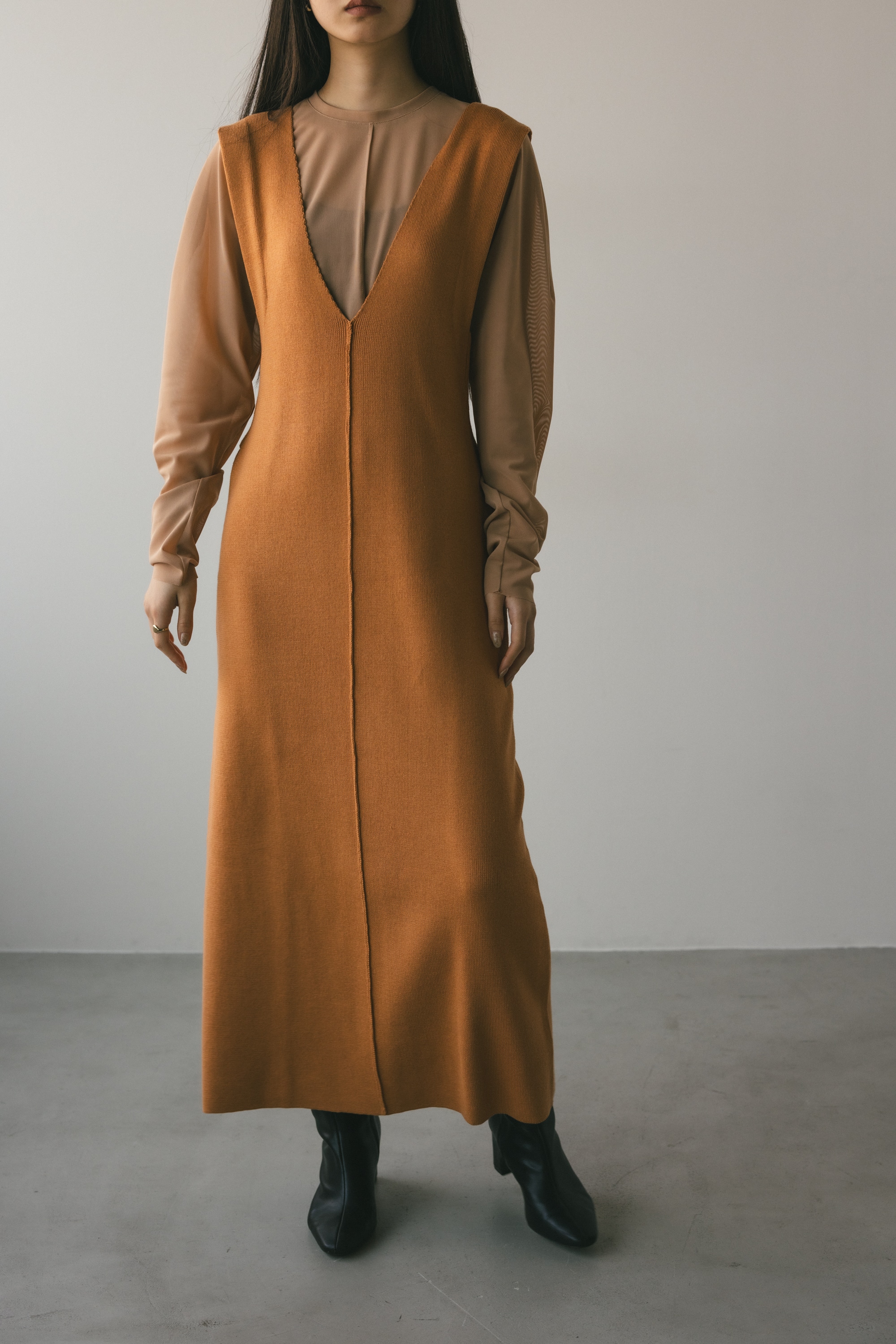 STYLEMIXER | バックディティールニットワンピース (ワンピース