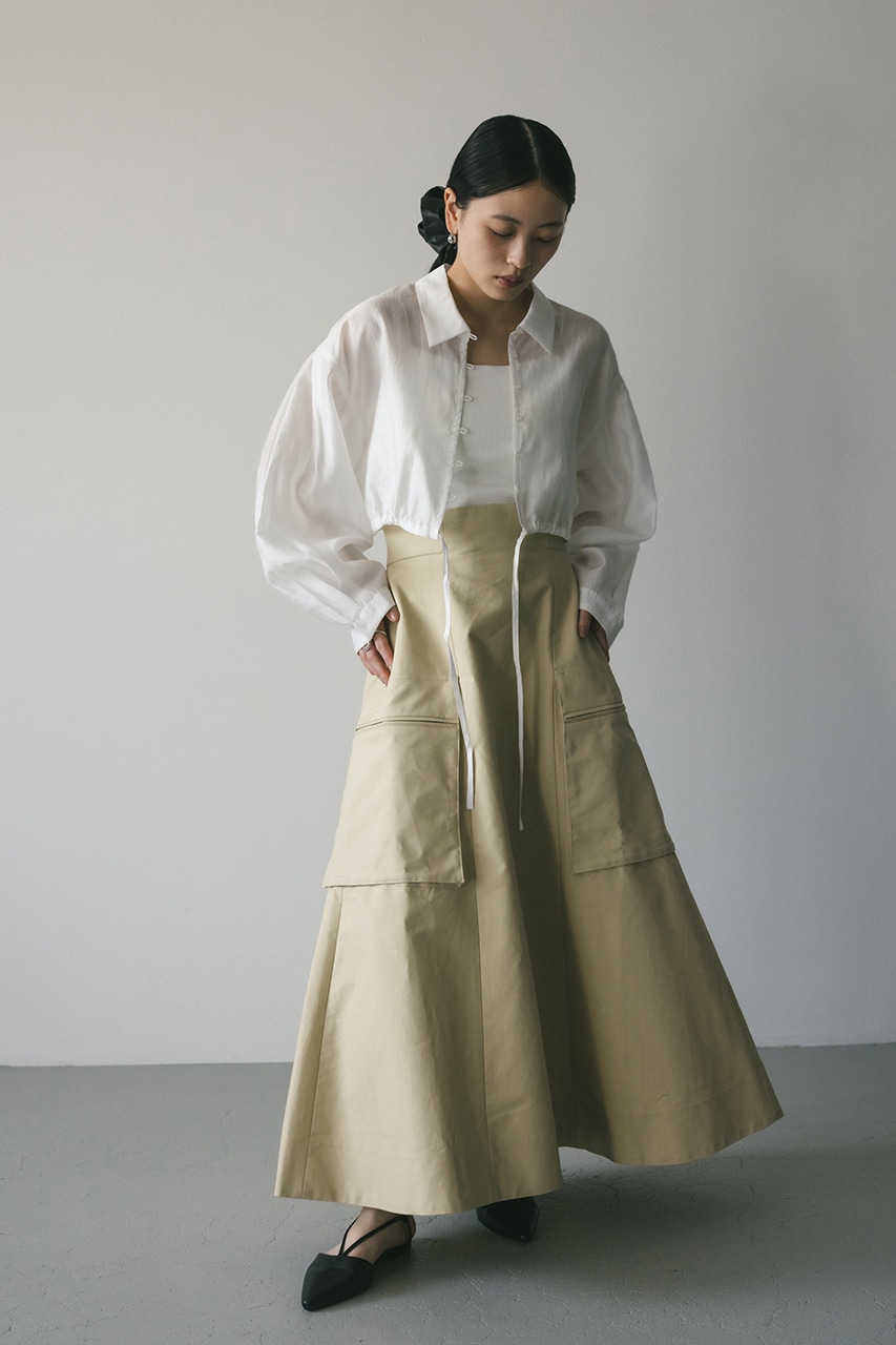 ショートシアーシャツ WHT FREE