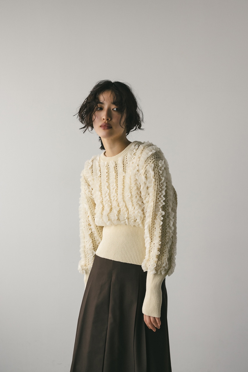 チュールフリルニット IVOY FREE