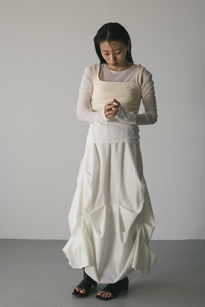 2ピーススクエアビスチェシアートップ WHT FREE