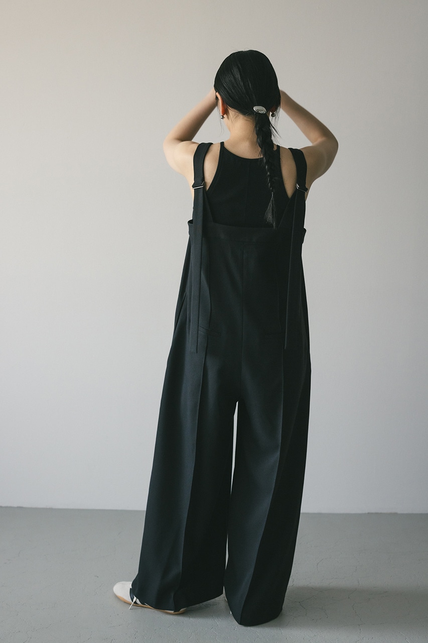 スクエアネックロンパース BLK S