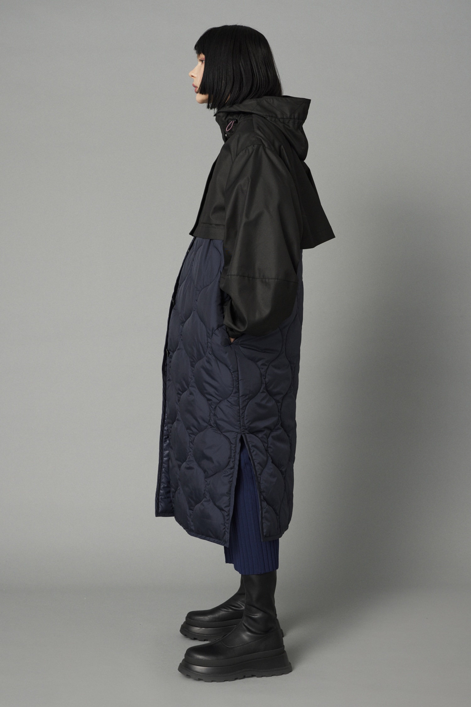 Layered blouson BLK FREE