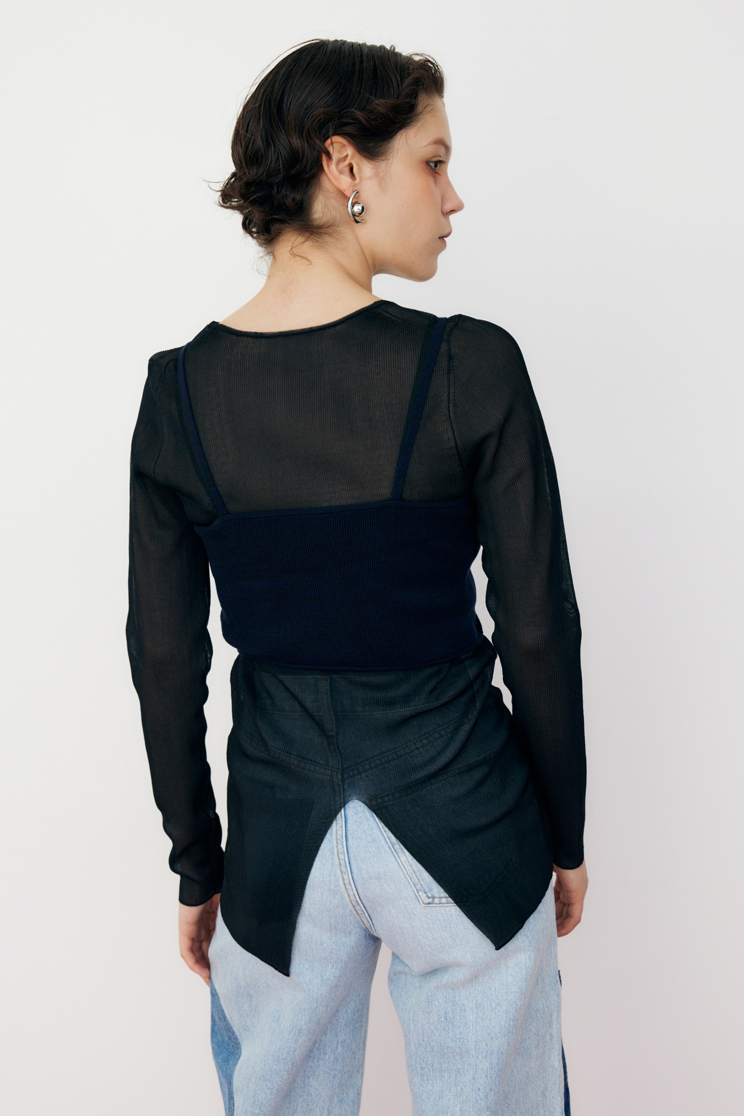 Layerd knit tops BLK FREE