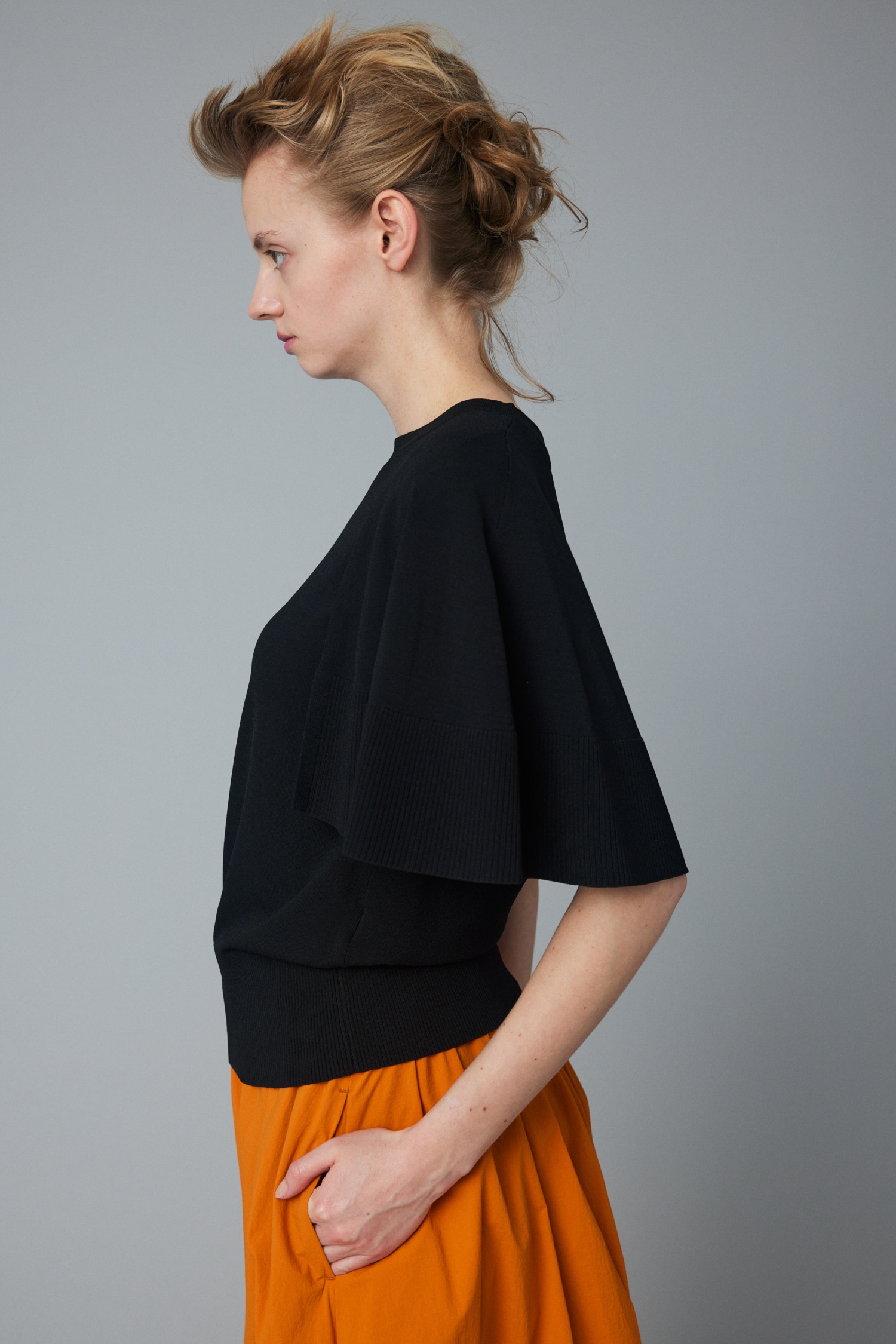 Cape knit tops BLK FREE