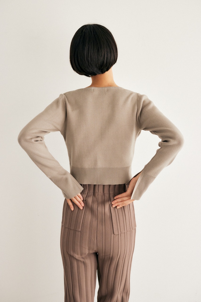 【M_】SHORT KNIT BUTTON UP トップス