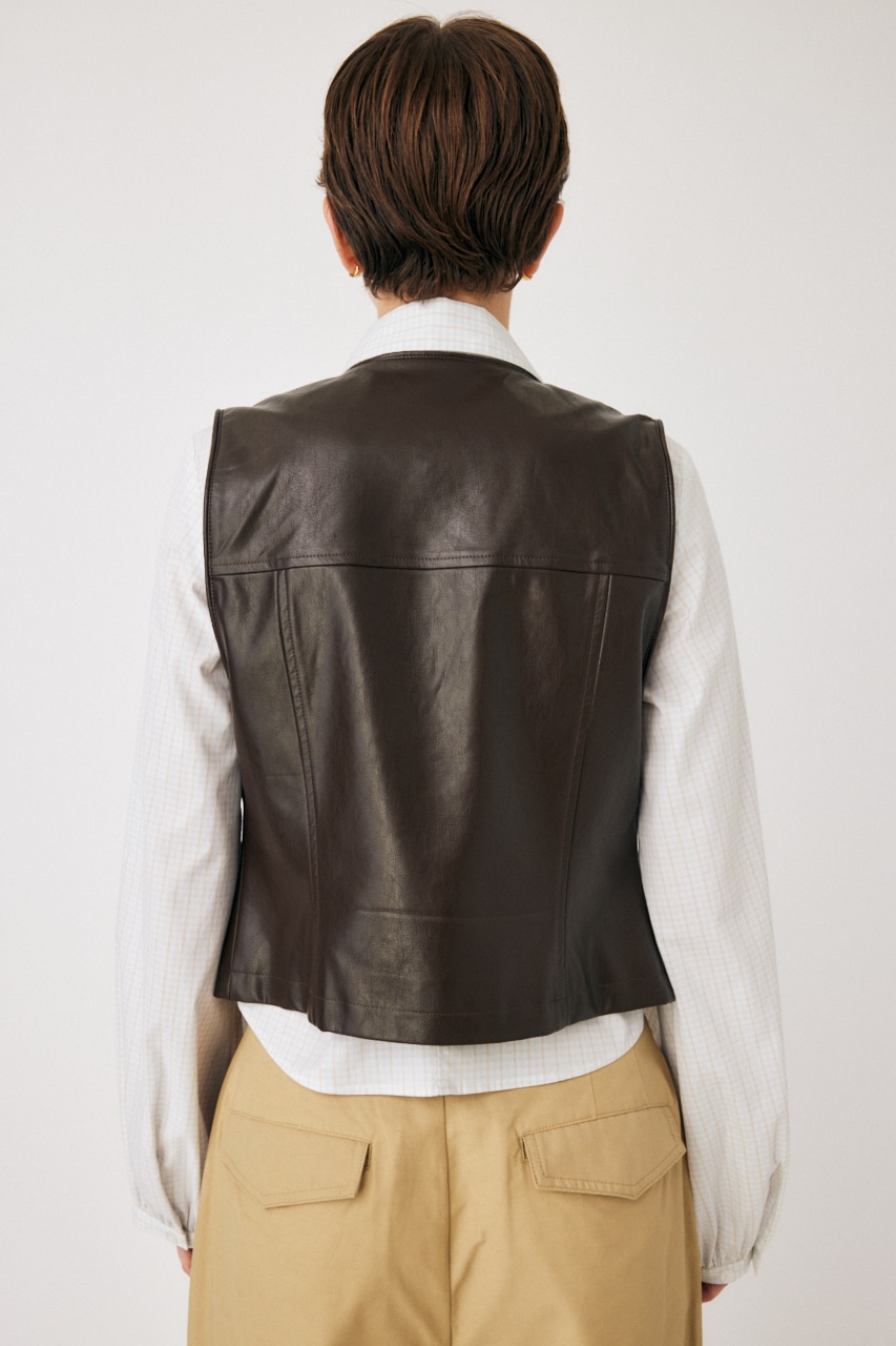 MOUSSY | ZIP UP F／LEATHER ベスト (ベスト ) |SHEL'TTER WEBSTORE
