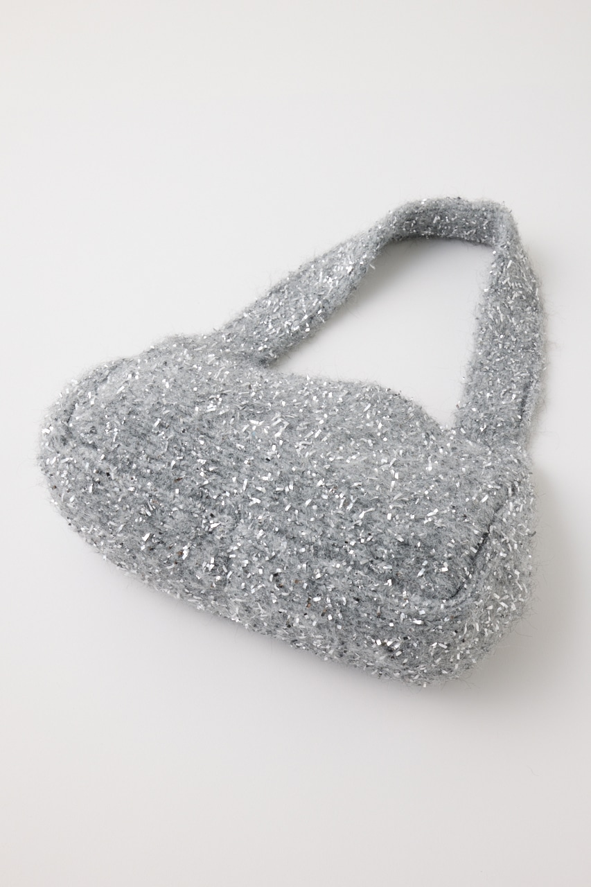 【未使用】NKNIT シルバー キラキラ ハンドバッグ nknit ハンドバッグ(未使用) 未使用】NKNIT シルバー キラキラ