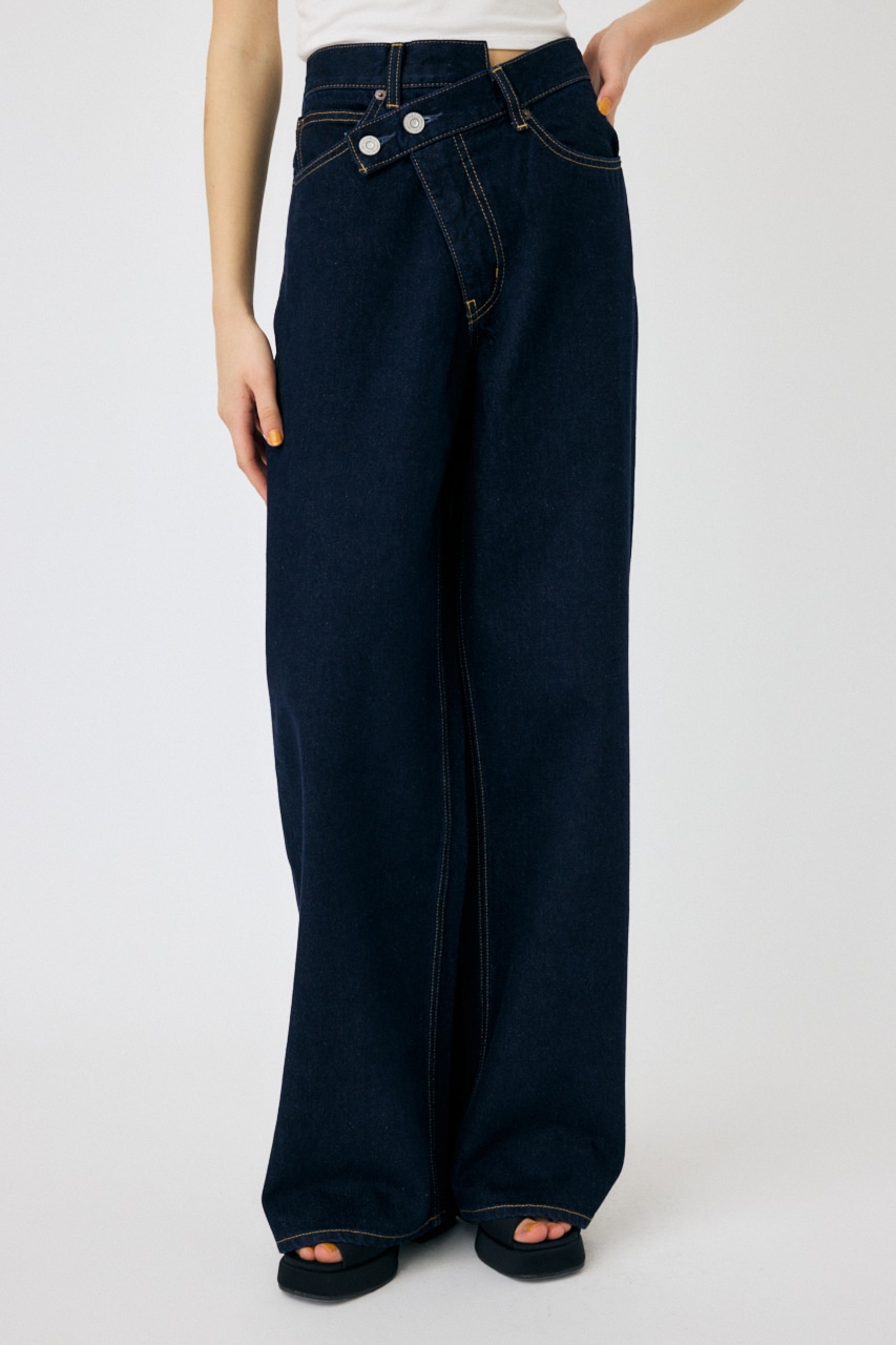 MOUSSY | CROSS WAIST WIDE STRAIGHT (ワイド ) |SHEL