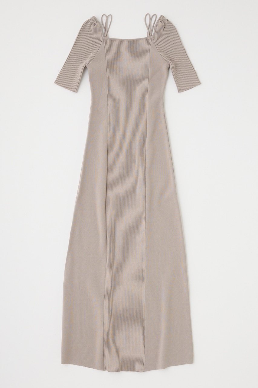 MOUSSY | SQUARE NECK H/S ニットドレス (ワンピース(ロング