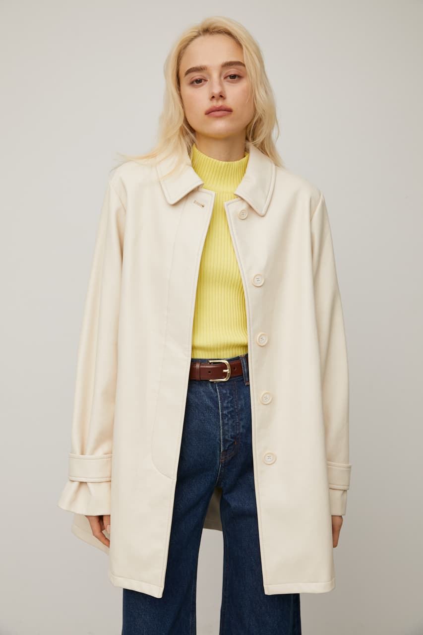 エマスライ 【e/s】 FAUX LEATHER SHORT コート IVORY エマスライ 【e/s】 FAUX LEATHER SHORT コート IVORY