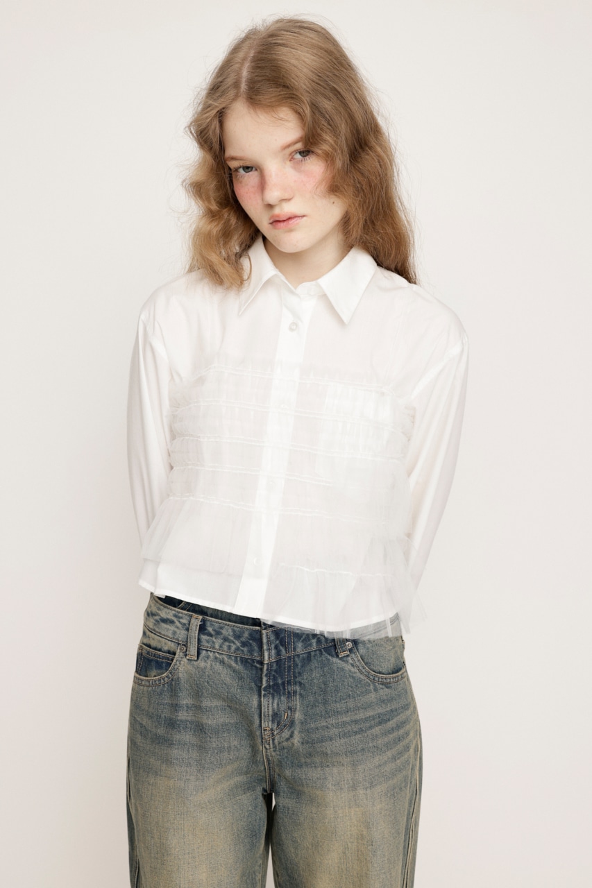 SLY | GATHER TULLE LACE SH 2P (シャツ・ブラウス ) |SHEL'TTER WEBSTORE