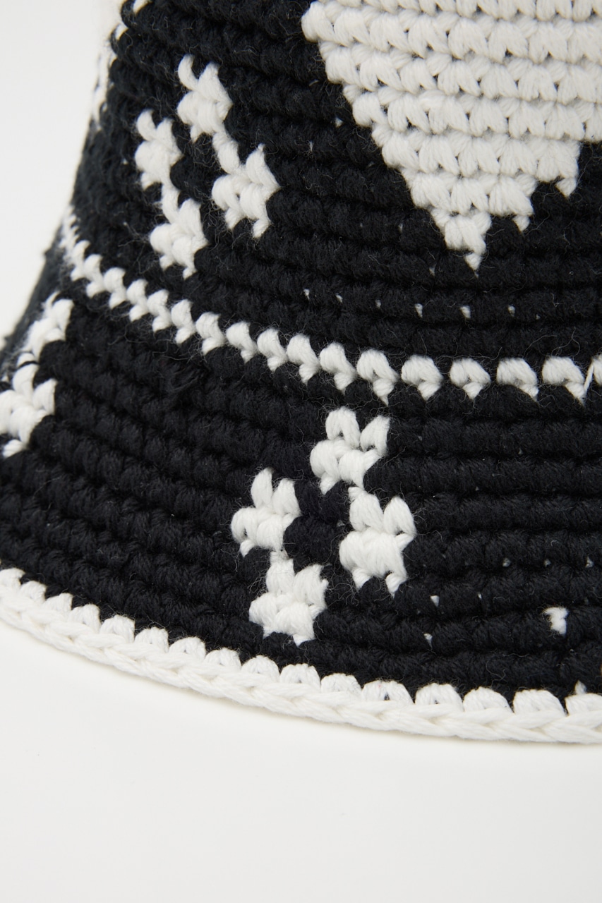 HEART KNIT BUCKET ハット BLK FREE