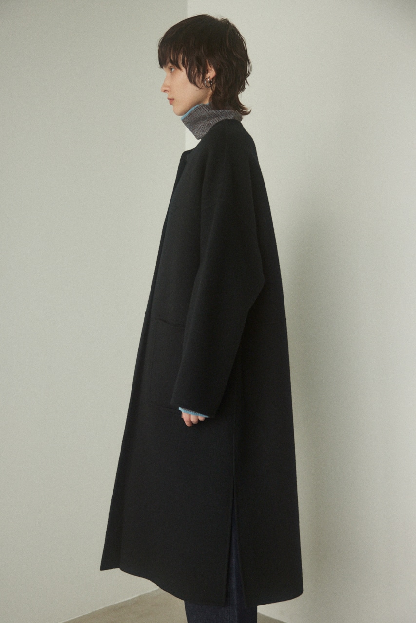 BLACK BY moussy No collar wool coat