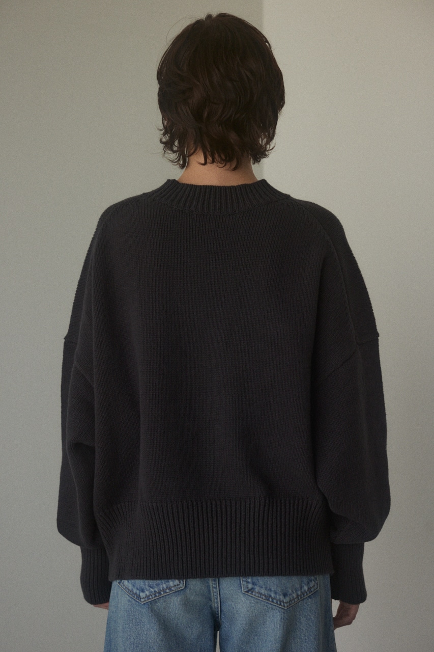 BLACK BY MOUSSY oversize knit pullover黒