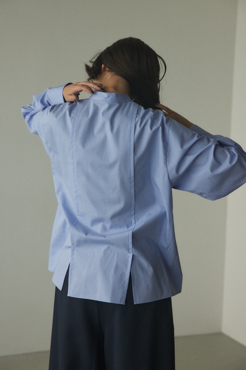 slit hem shirt L/BLU FREE