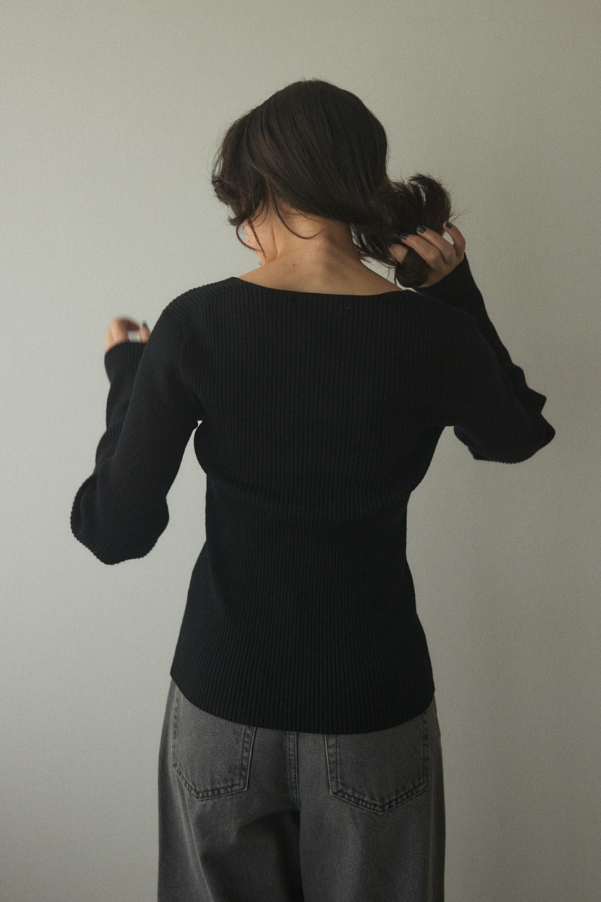 washable round neck tops BLK FREE