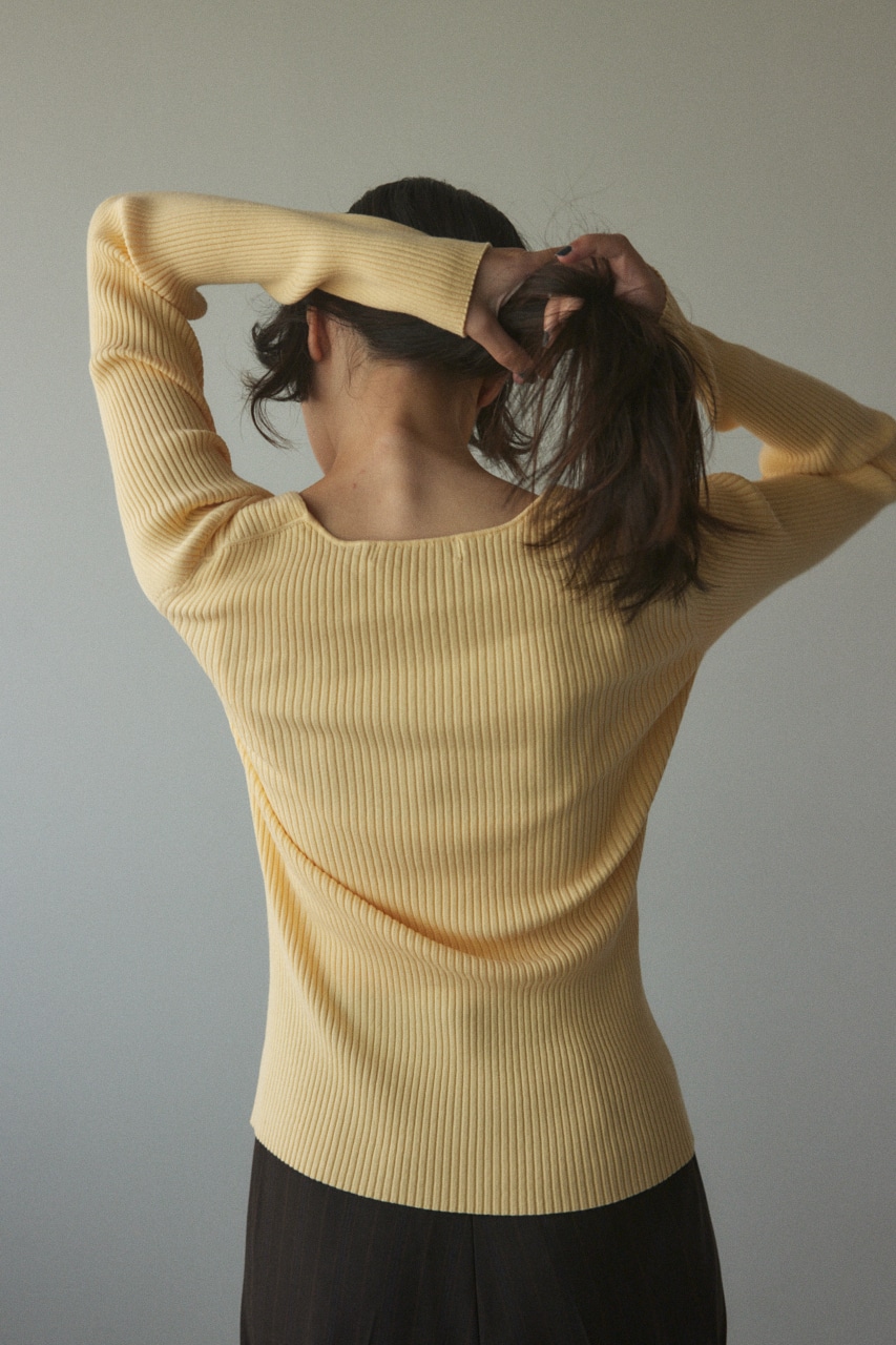 washable round neck tops L/YEL FREE