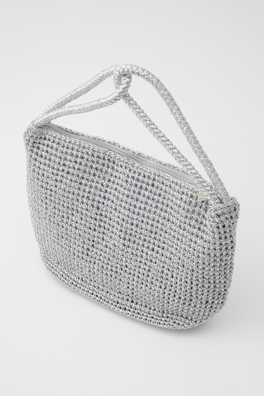 【SHEL'TTER SELECT】2wayハンドルメタリックコード編みバッグ SLV FREE