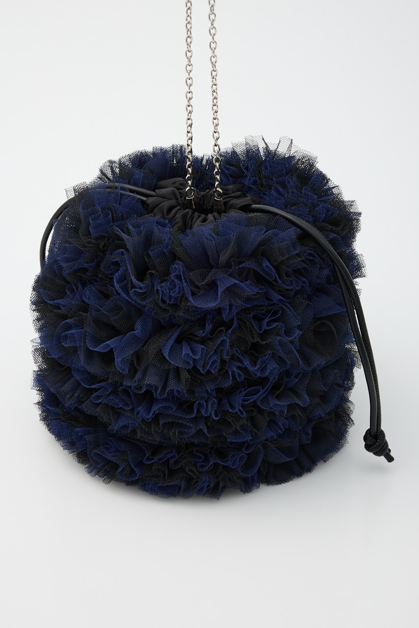 【SHEL'TTER SELECT】配色チュール2WAYドロストショルダーバッグ NVY FREE