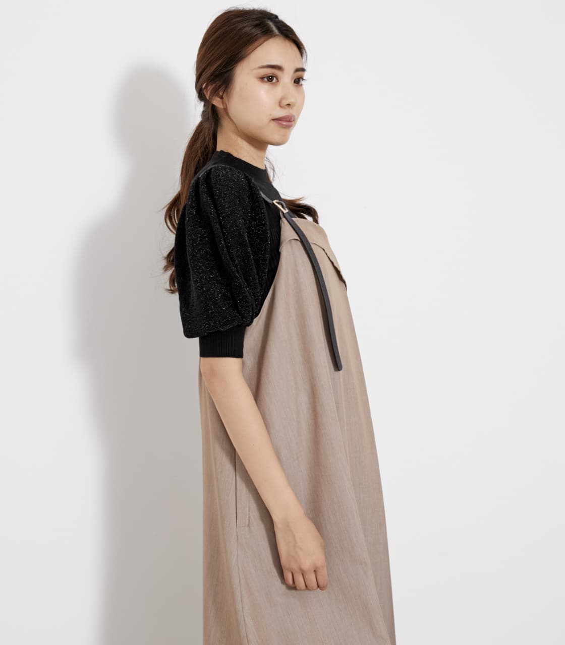 rienda | アシンメトリーFレザーサスペンダーSK (スカート(ミディアム  