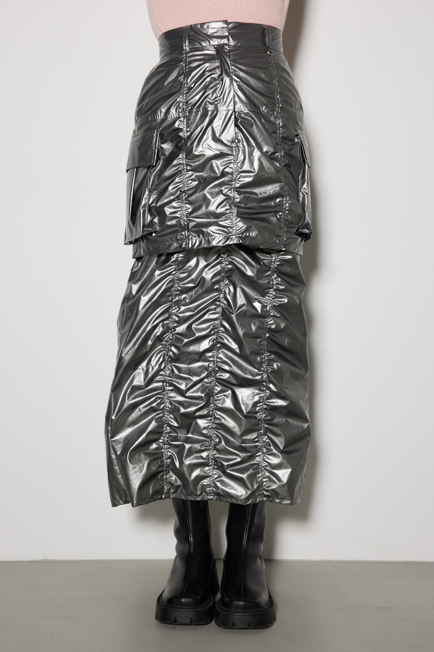 レイヤードカーゴジャストウエストスカート SLV M