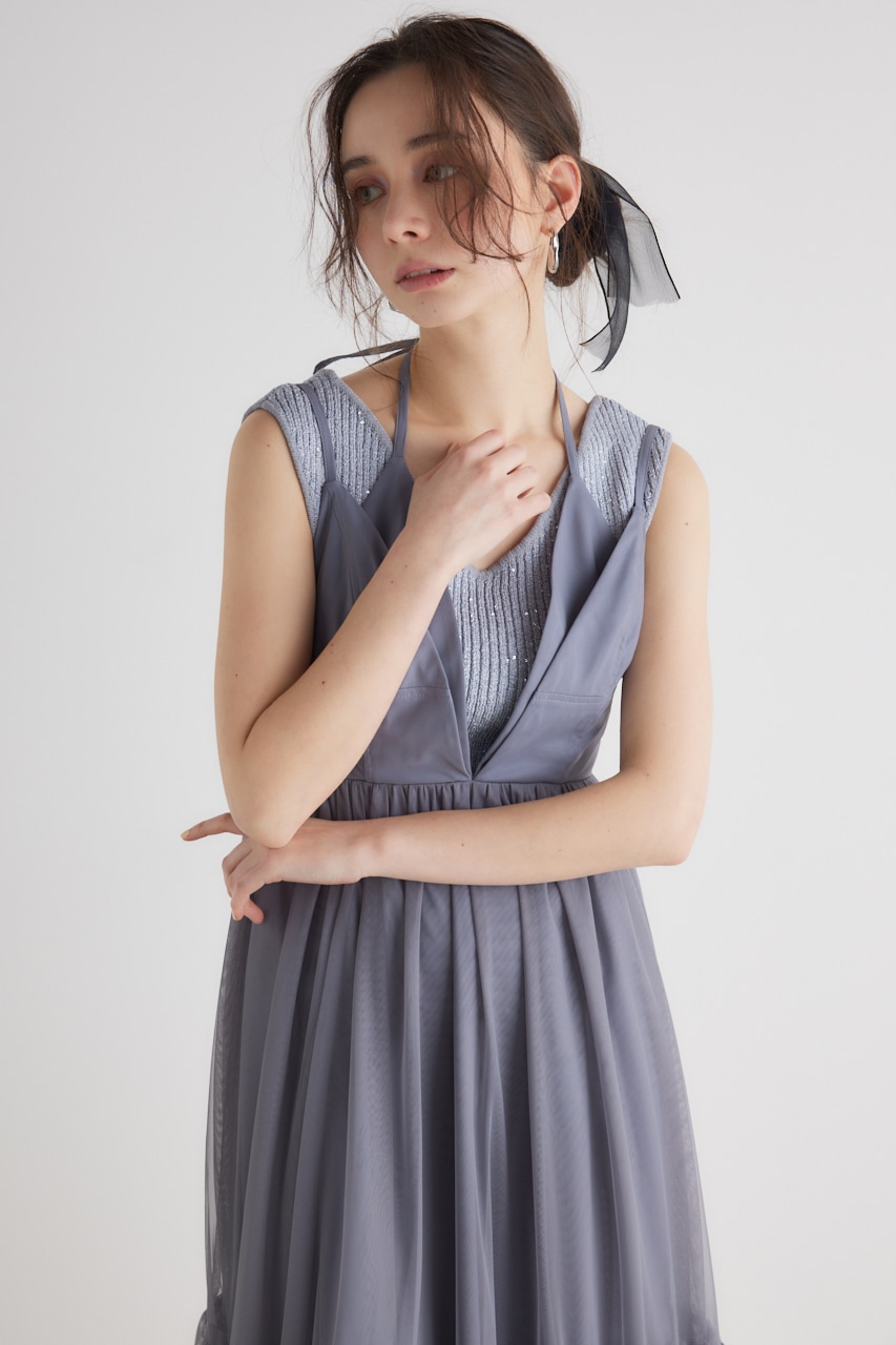 シアーチュールキャミSK BLU M