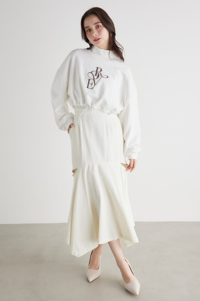 バルーンヘムロゴスウェットTOP WHT FREE