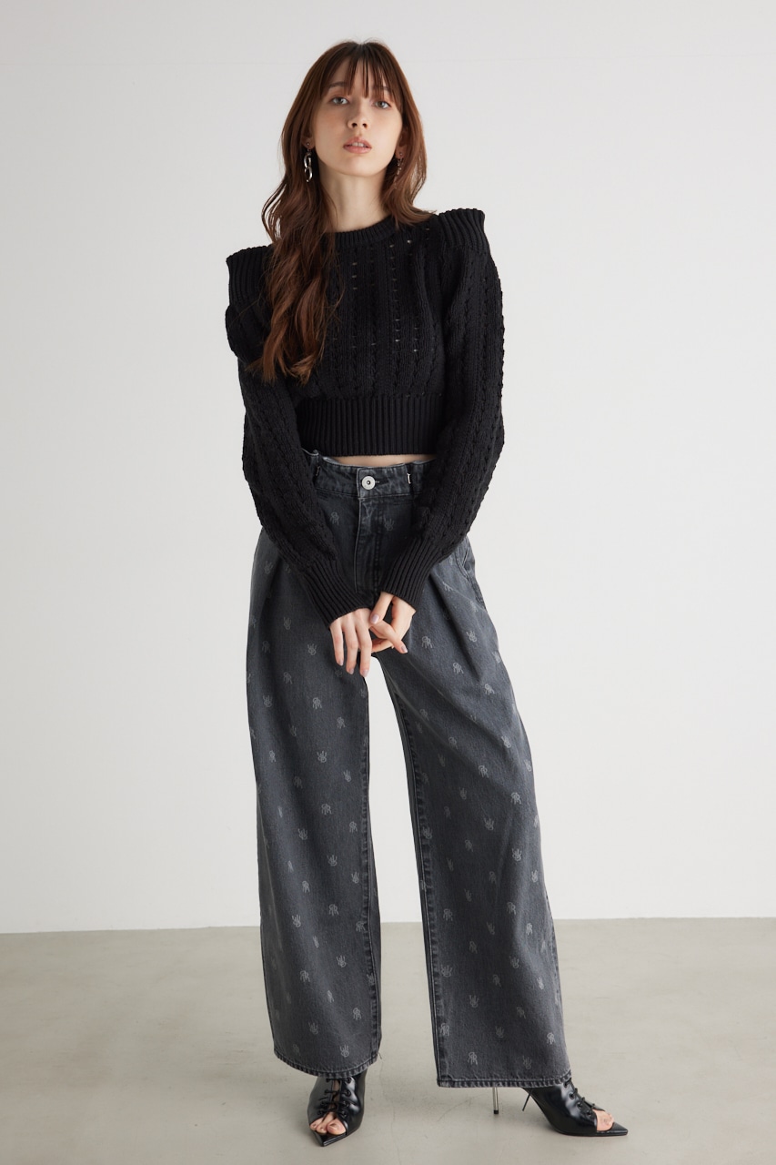 ショルダーポイントクロシェ TOP BLK FREE