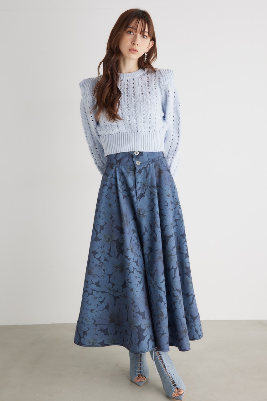 ショルダーポイントクロシェ TOP L/BLU FREE