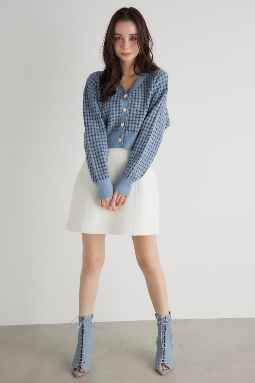 バンピーチェックKnitCD TOP BLU FREE